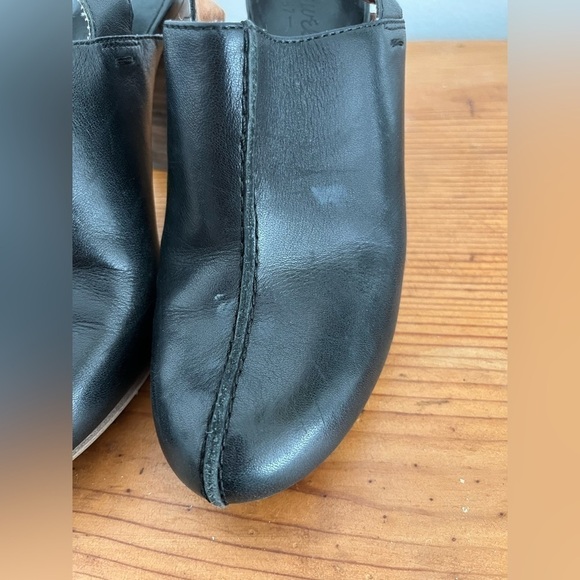 Madewell Saddle Black Leather Slingback Mule Stacked Heel - Picture 8 of 10